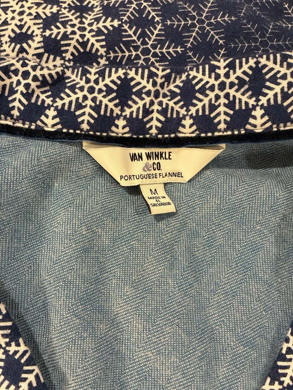 Van Winkle & Co. Portuguese Flannel Snowflake Nightshirt, Size M 100% Cotton